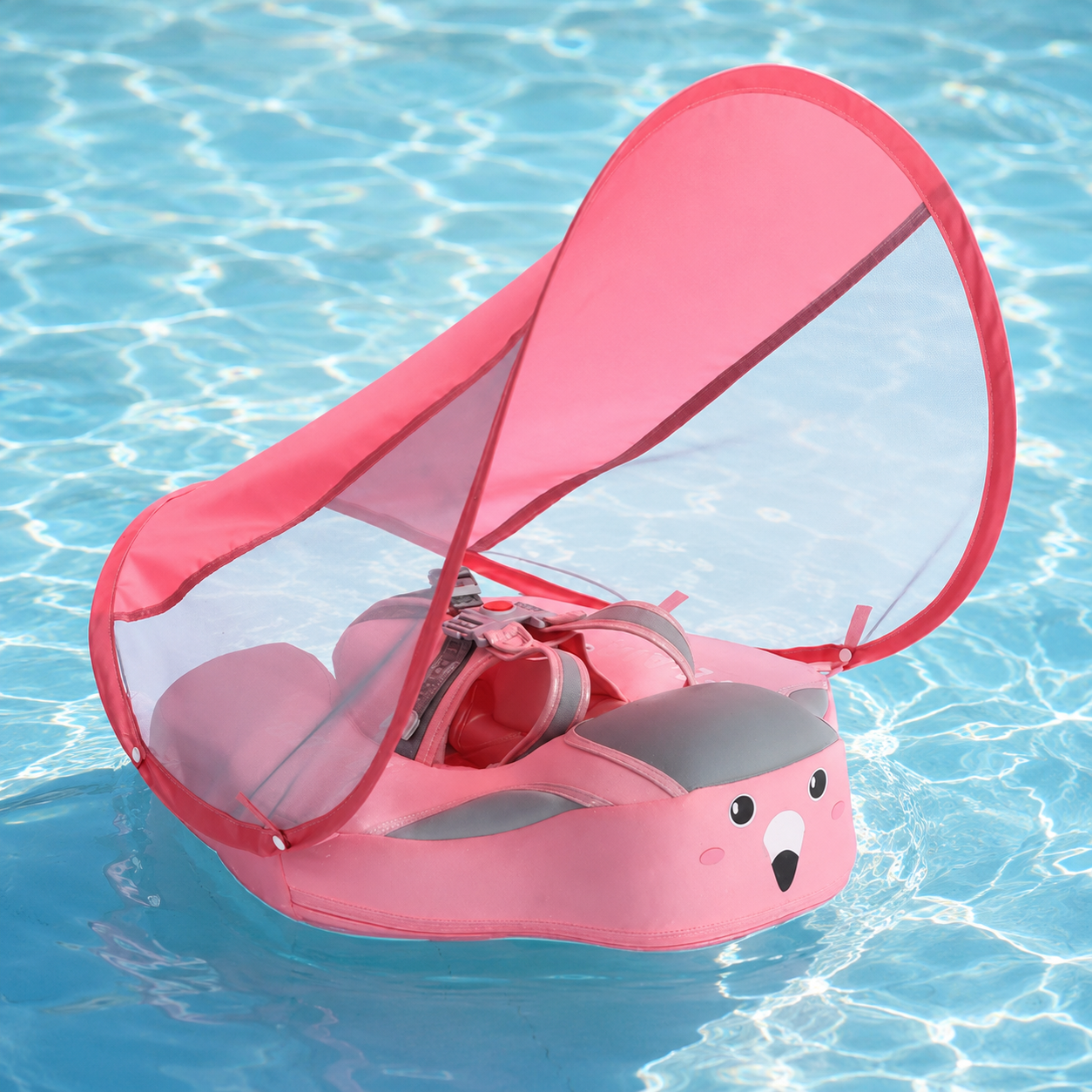 Flutuador para Crianças Bote Insuflável com Pára-Sol