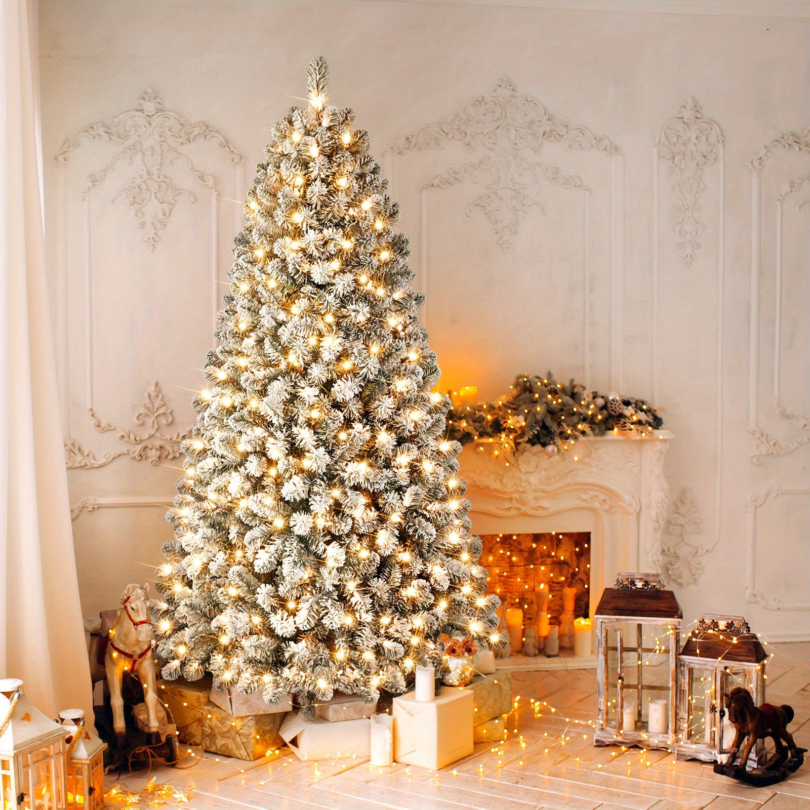 Albero Natale Artificiale Preilluminato Pino Classico Verde