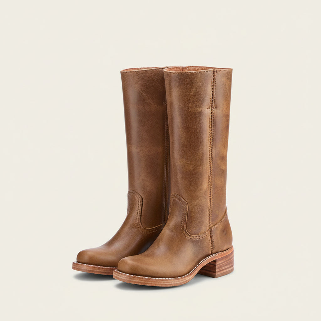 Botas de Senhora com Salto Quadrado Duráveis Feitas à Mão