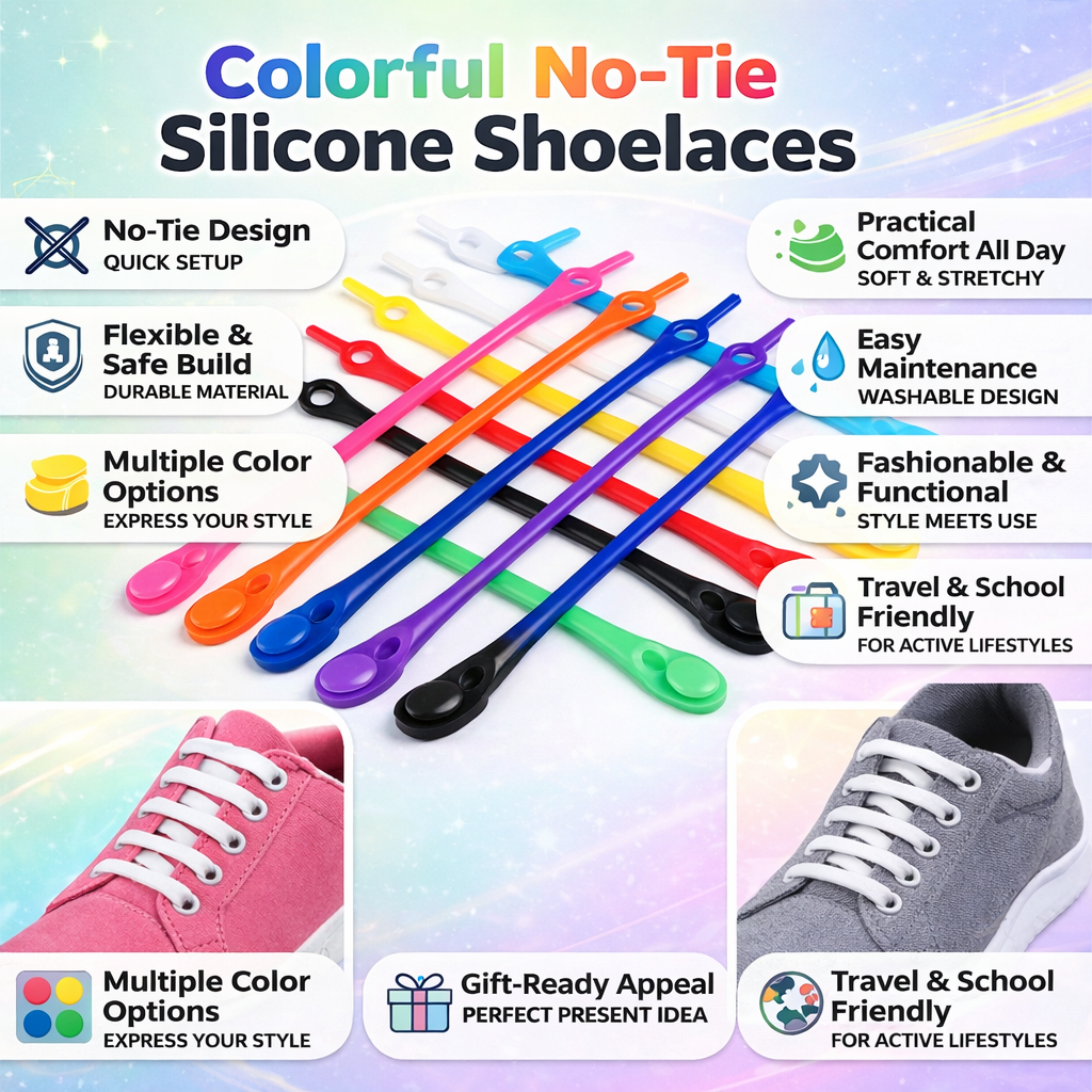 Elastic Silicone Shoelaces Comfortable Shoes