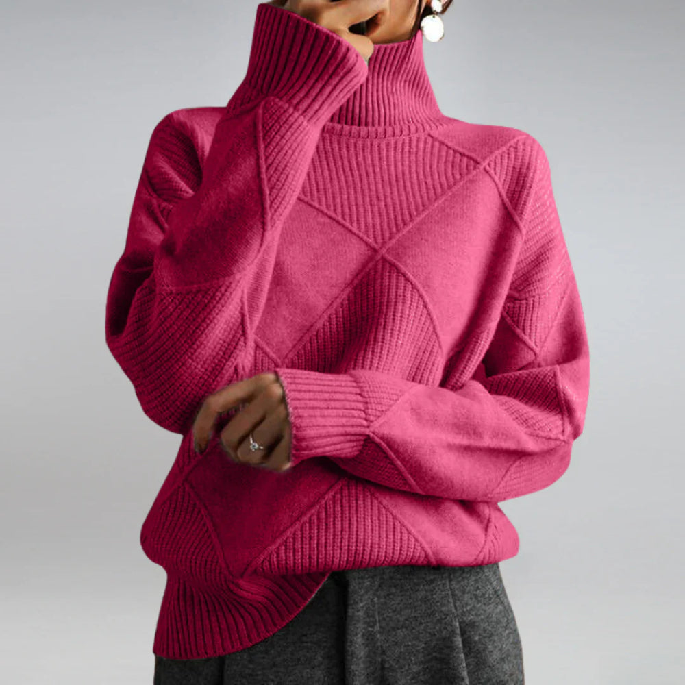 Turtleneck Women's Sweater Long Sleeves Warm Casual