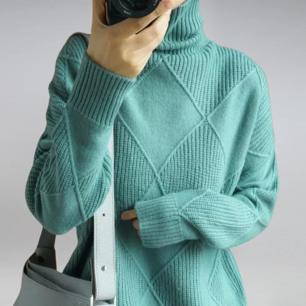 Turtleneck Women's Sweater Long Sleeves Warm Casual