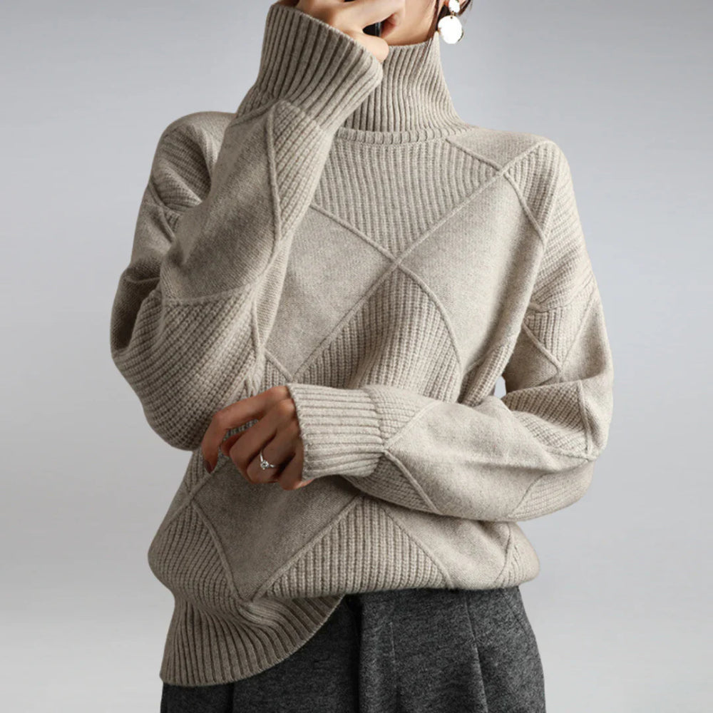 Turtleneck Women's Sweater Long Sleeves Warm Casual