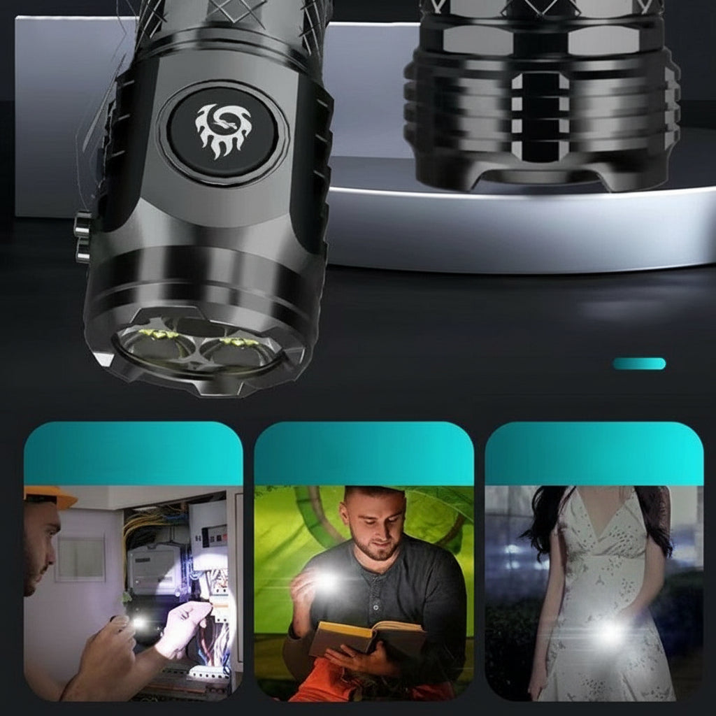 Compact Waterproof LED Flashlight with Multi-Mode and Smart Switch 4