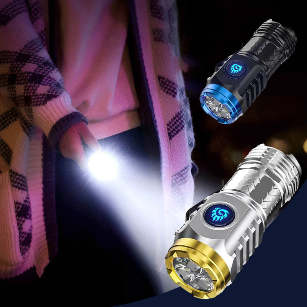 Compact Waterproof LED Flashlight with Multi-Mode and Smart Switch 5