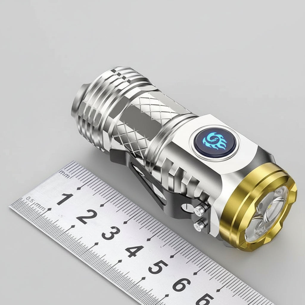 Compact Waterproof LED Flashlight with Multi-Mode and Smart Switch 8