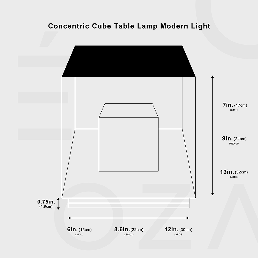 Candeeiro de Mesa Cubo Concêntrico Iluminação Moderna