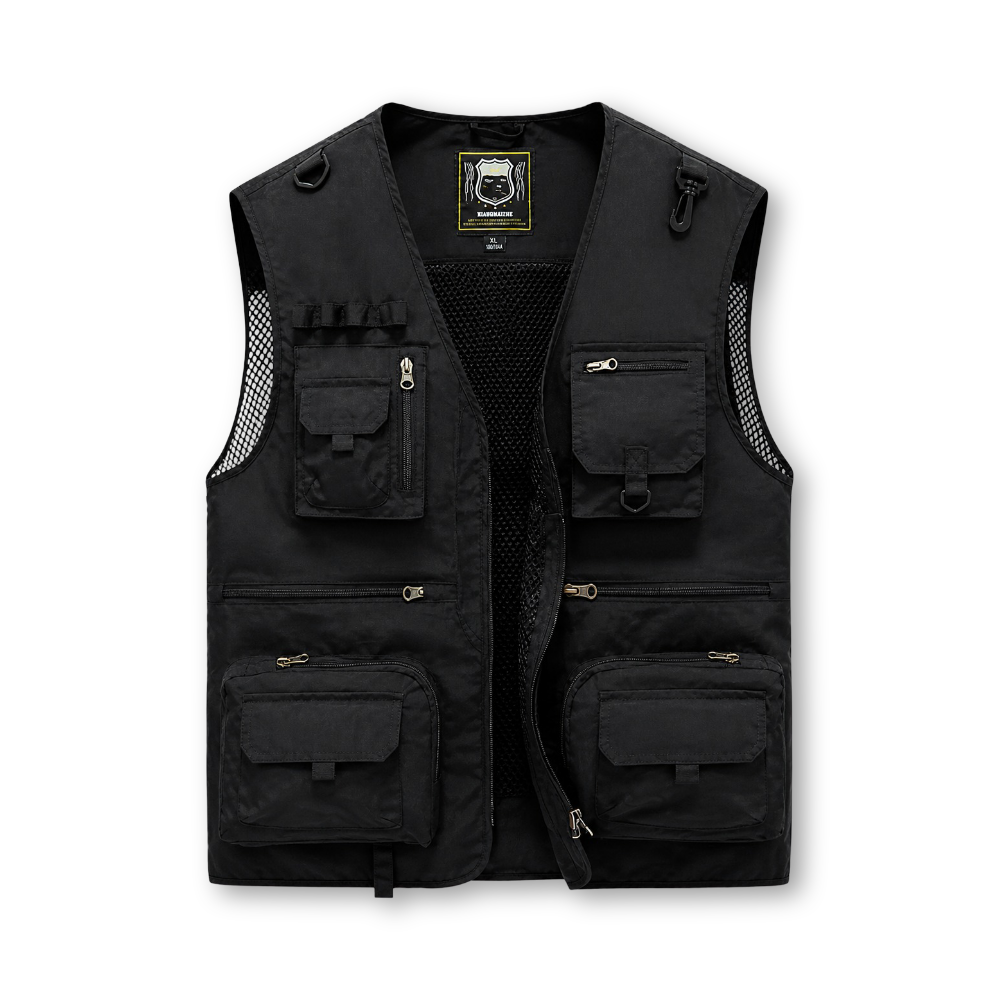 Gilet Uomo Multi Tasche Estivo Leggero con Zip per Viaggio e Outdoor