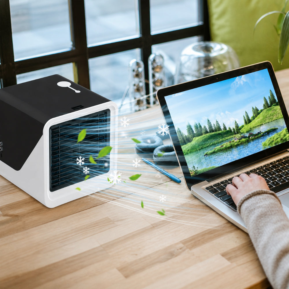 Ar Condicionado Portátil USB Refrigerador de Ar para Secretária Silencioso