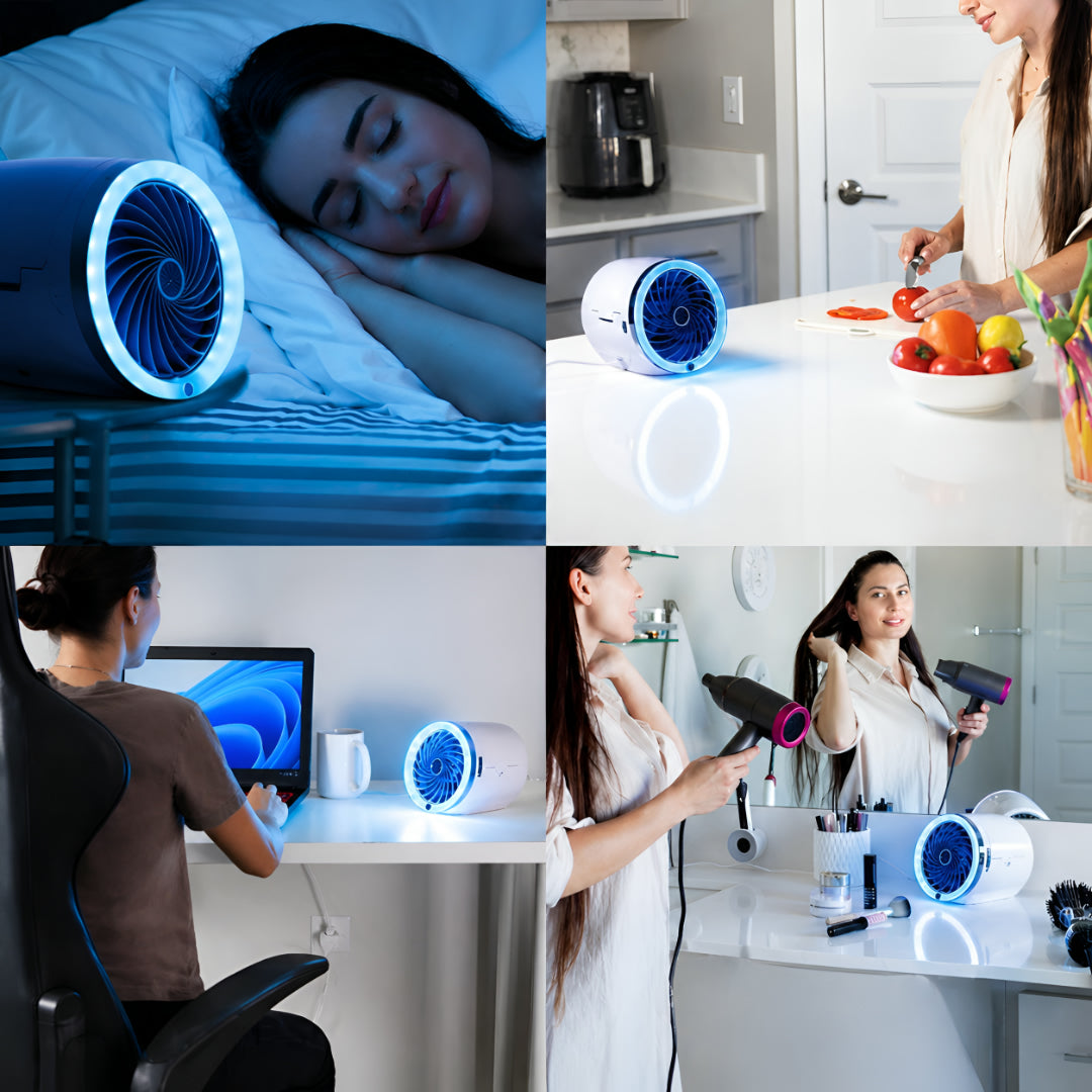 Raffreddatore evaporativo ventilatore portatile da tavolo con ghiaccio e LED