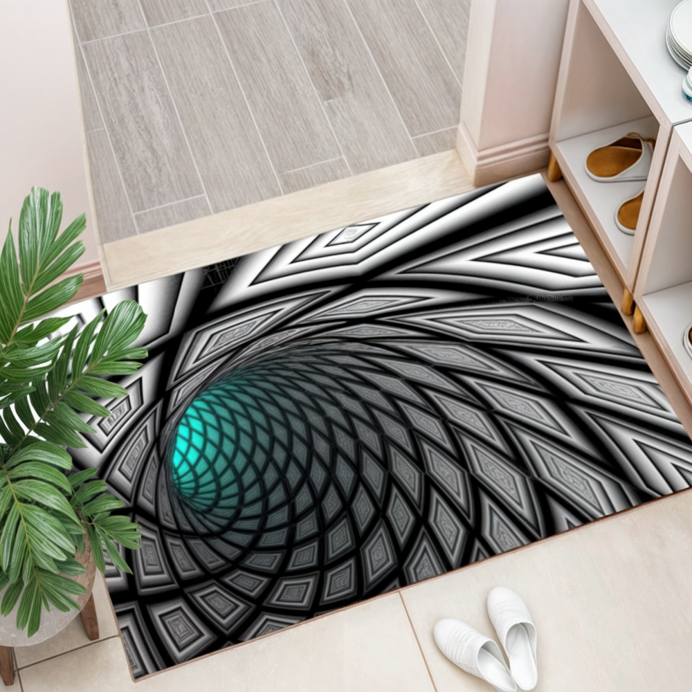 Doormat 3D Illusion Geometric Non Slip Hall Entrance