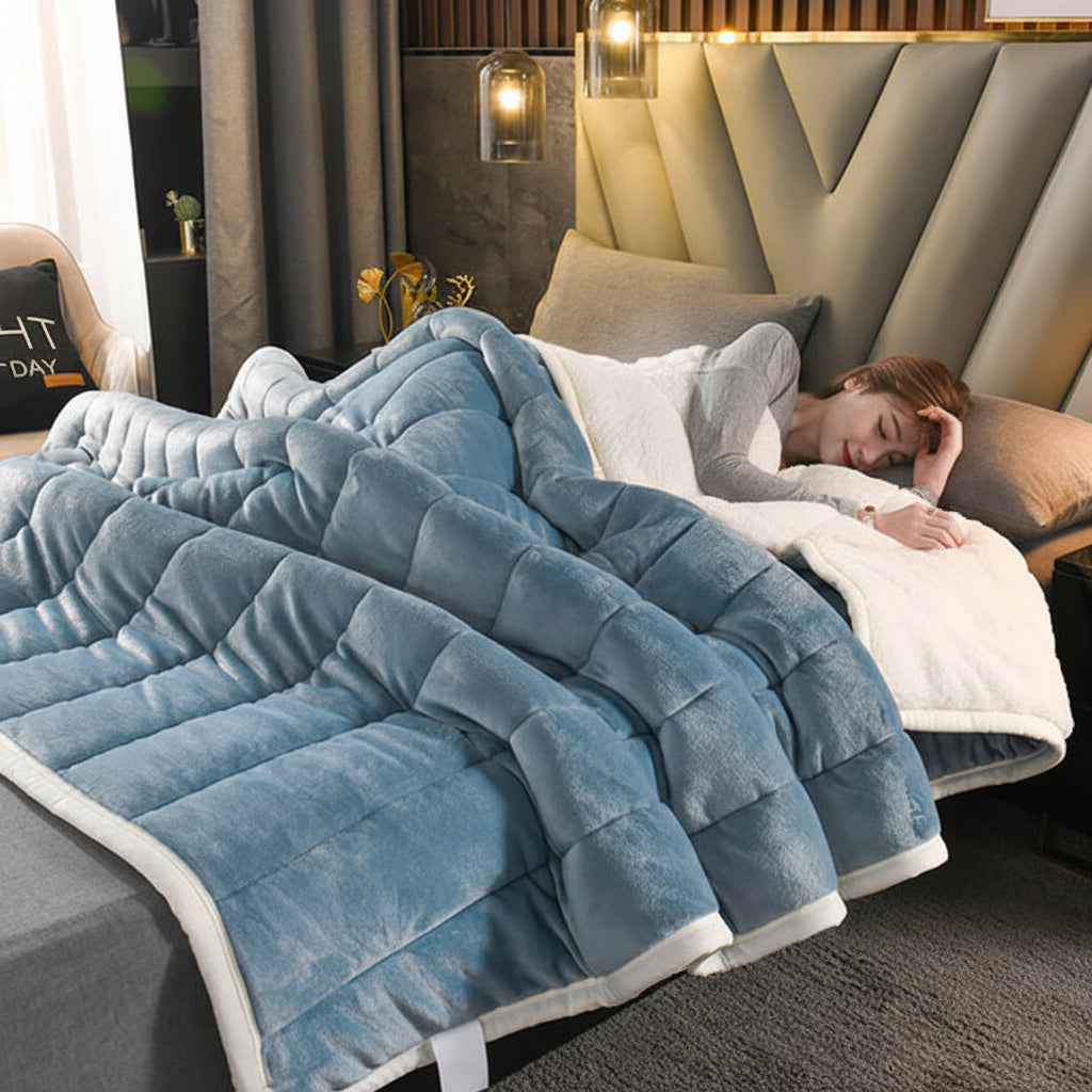 Luxe Manta Invernal Cálida de Franela Ultrasuave de Forro Polar Confortable