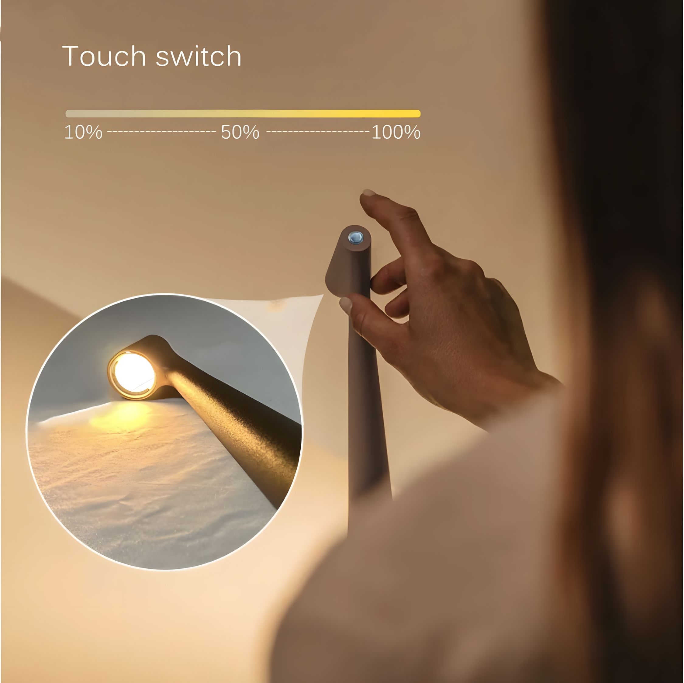 LunaSlim Elegante Lampada da Tavolo con Funzionalità Wireless