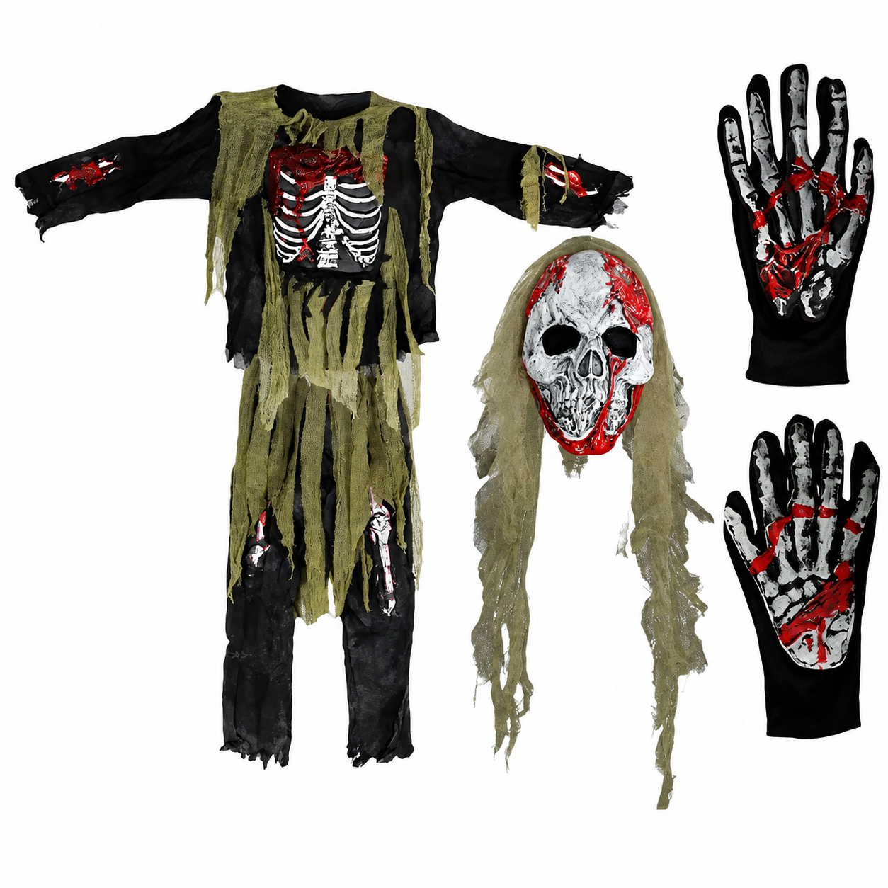 Costume di Halloween per Bambino Scheletro Zombie Horror