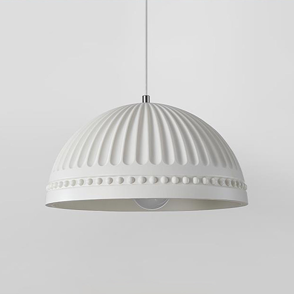 Elegante lampada a sospensione in resina bianca