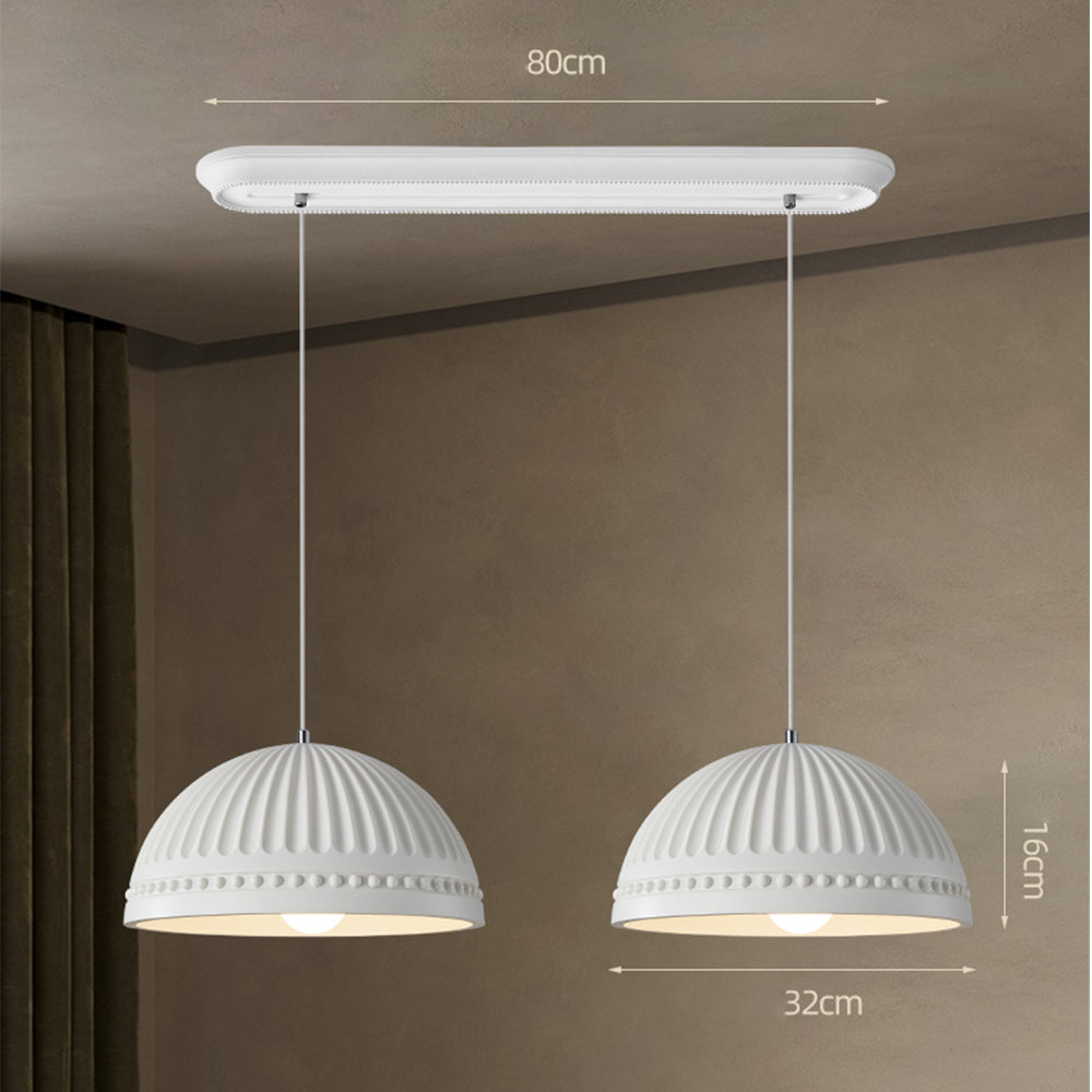 Elegante lampada a sospensione in resina bianca