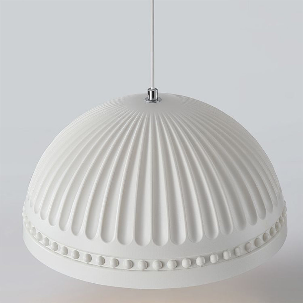 Elegante lampada a sospensione in resina bianca