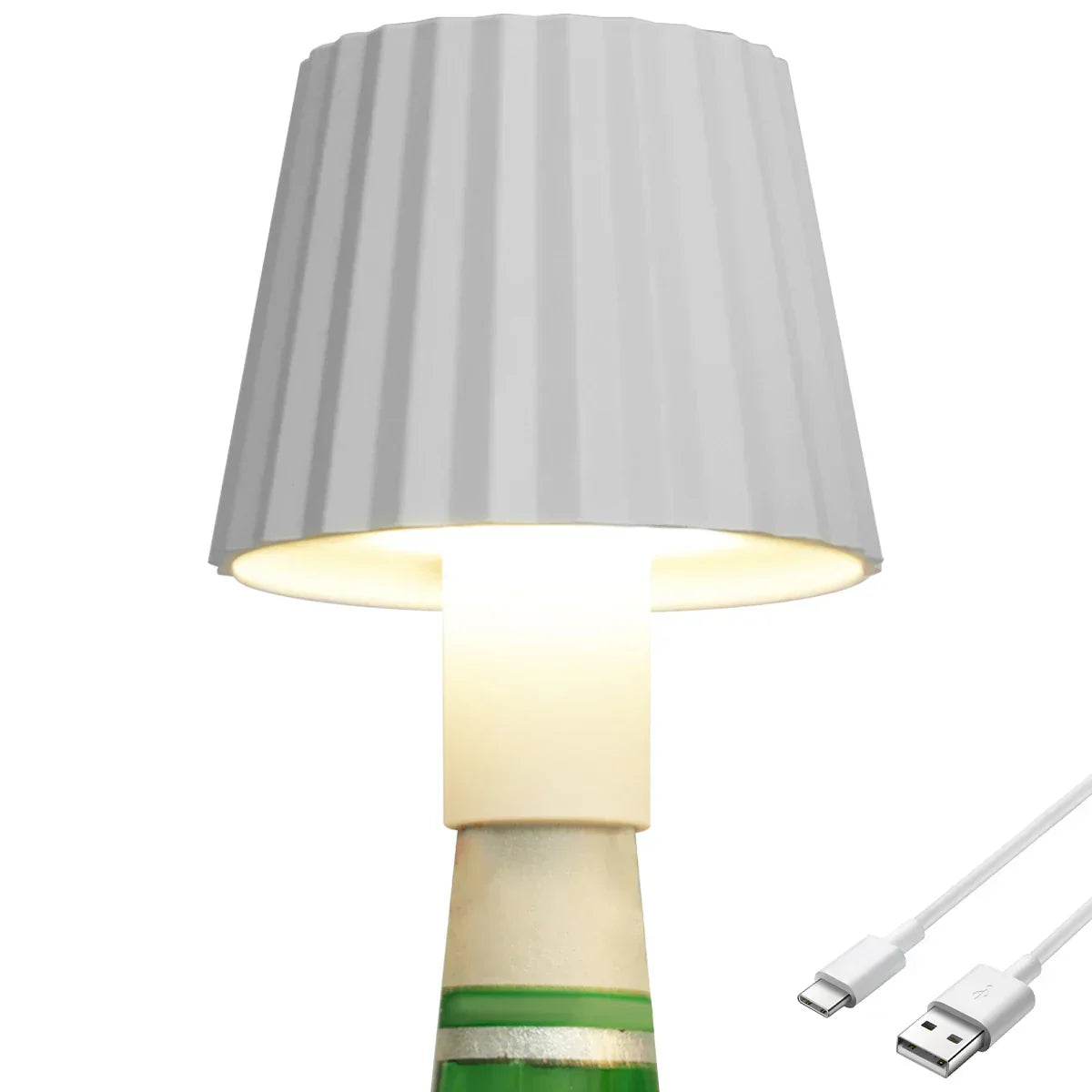 EcoGlow - LED Fles Tafellamp met Duurzaam Design & Warme Verlichting