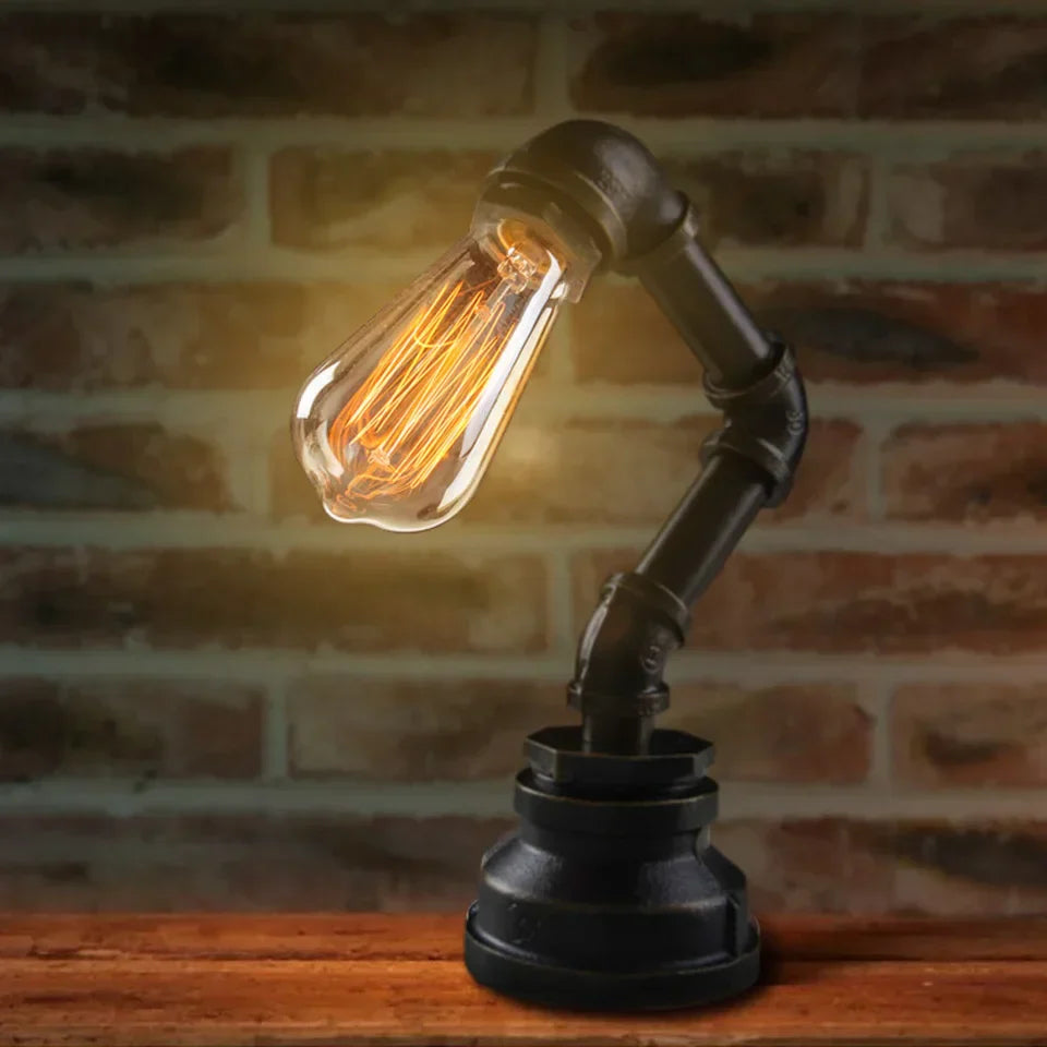 LumiIron – Industrial Retro Table Lamp made of Iron, Creative Loft Lamp in Vintage Style