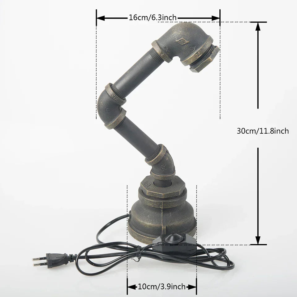 LumiIron – Industrial Retro Table Lamp made of Iron, Creative Loft Lamp in Vintage Style