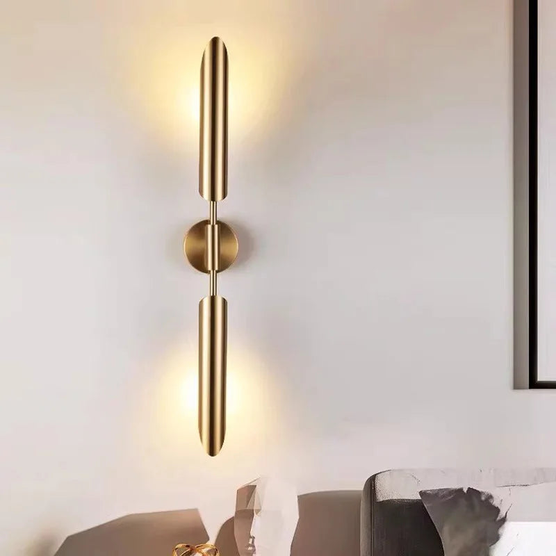 GoldenGlow – Minimalist LED Wall Lamp for Living & Bedroom