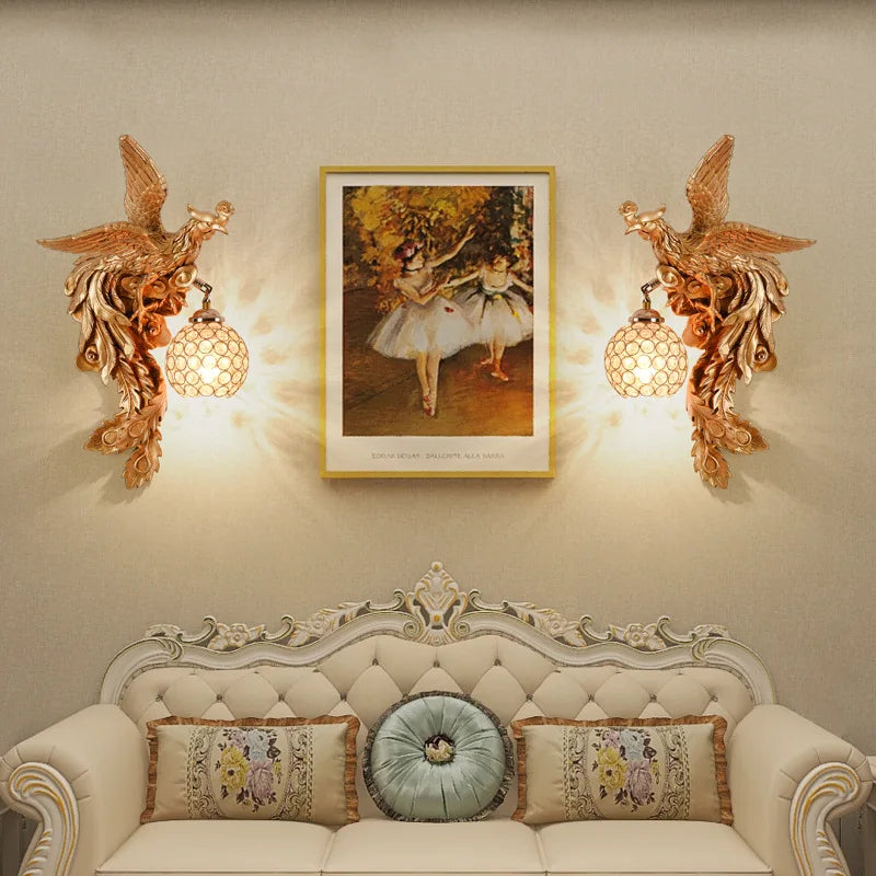 DragonPhoenix - Luxury Dragon and Phoenix Wall Lamp Decorative Lighting