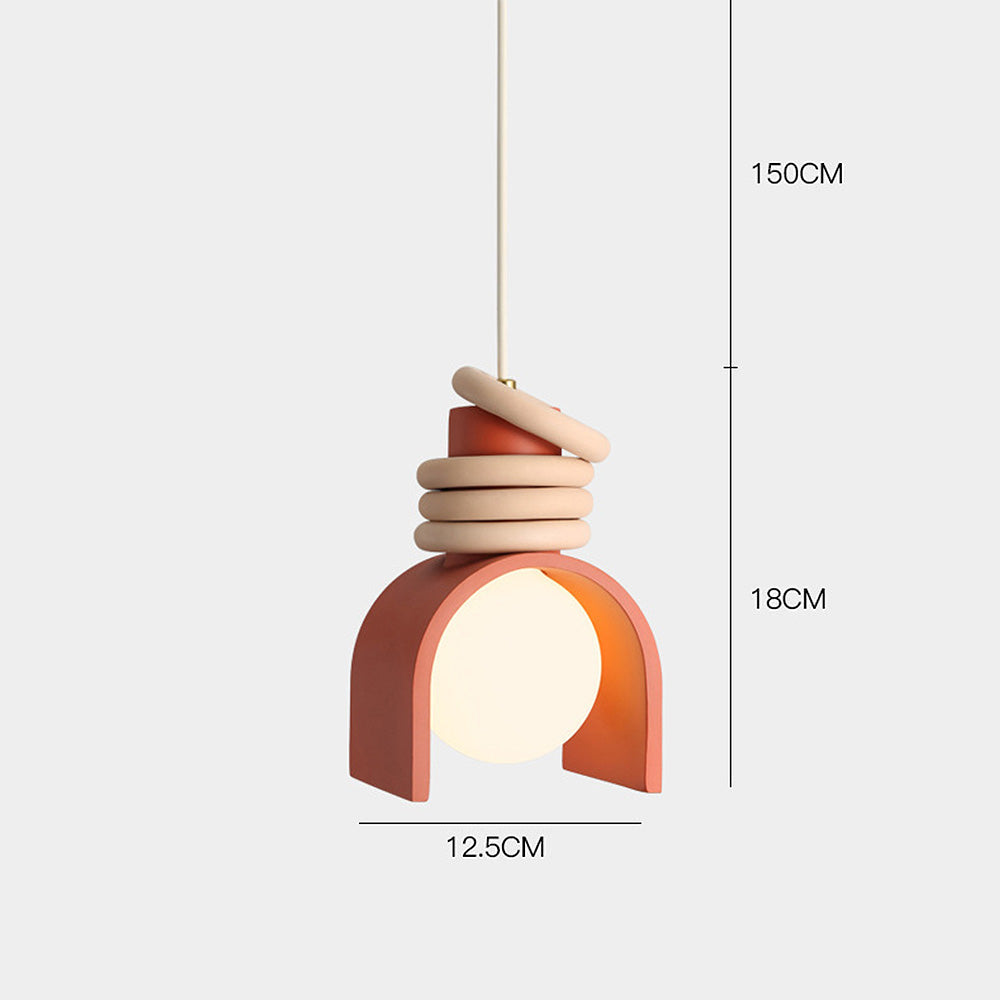 Lampada a sospensione in resina crema stile francese