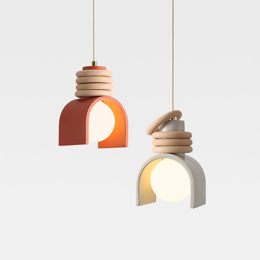 Lampada a sospensione in resina crema stile francese