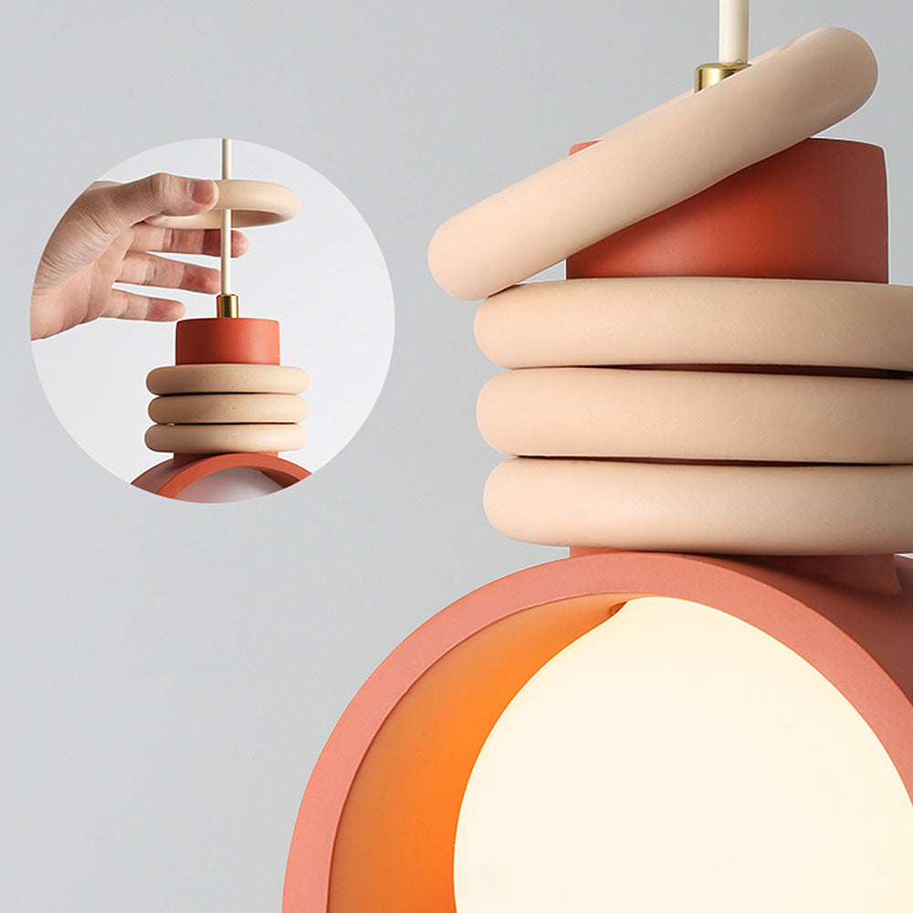 Lampada a sospensione in resina crema stile francese