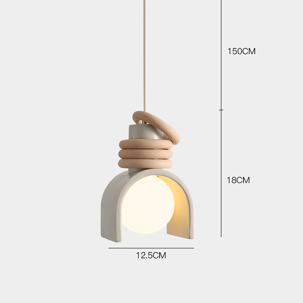 Lampada a sospensione in resina crema stile francese