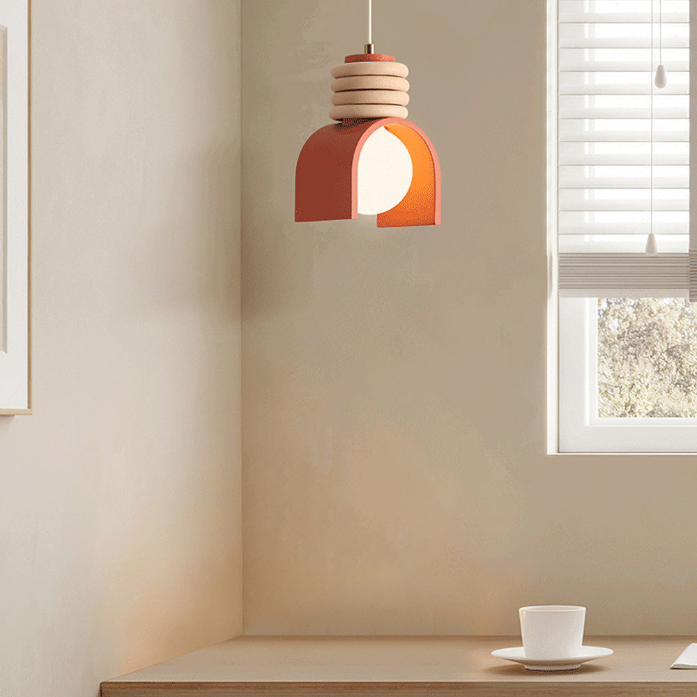 Lampada a sospensione in resina crema stile francese