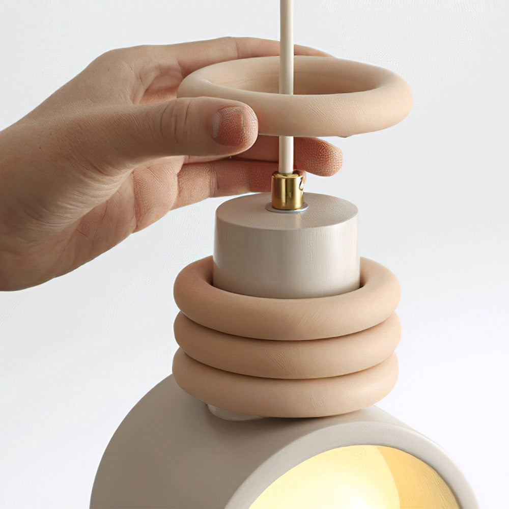 Lampada a sospensione in resina crema stile francese