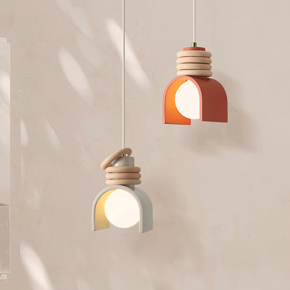 Lampada a sospensione in resina crema stile francese