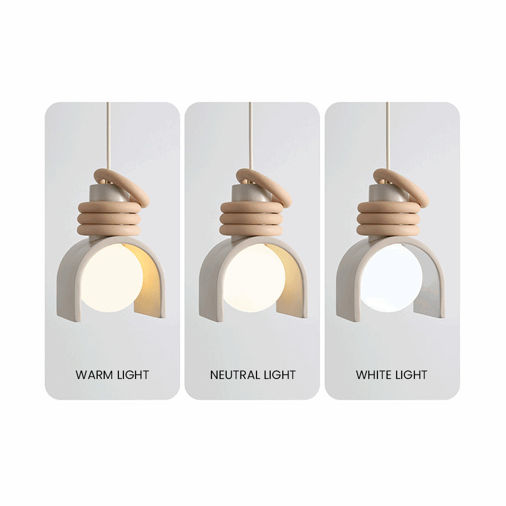 Lampada a sospensione in resina crema stile francese