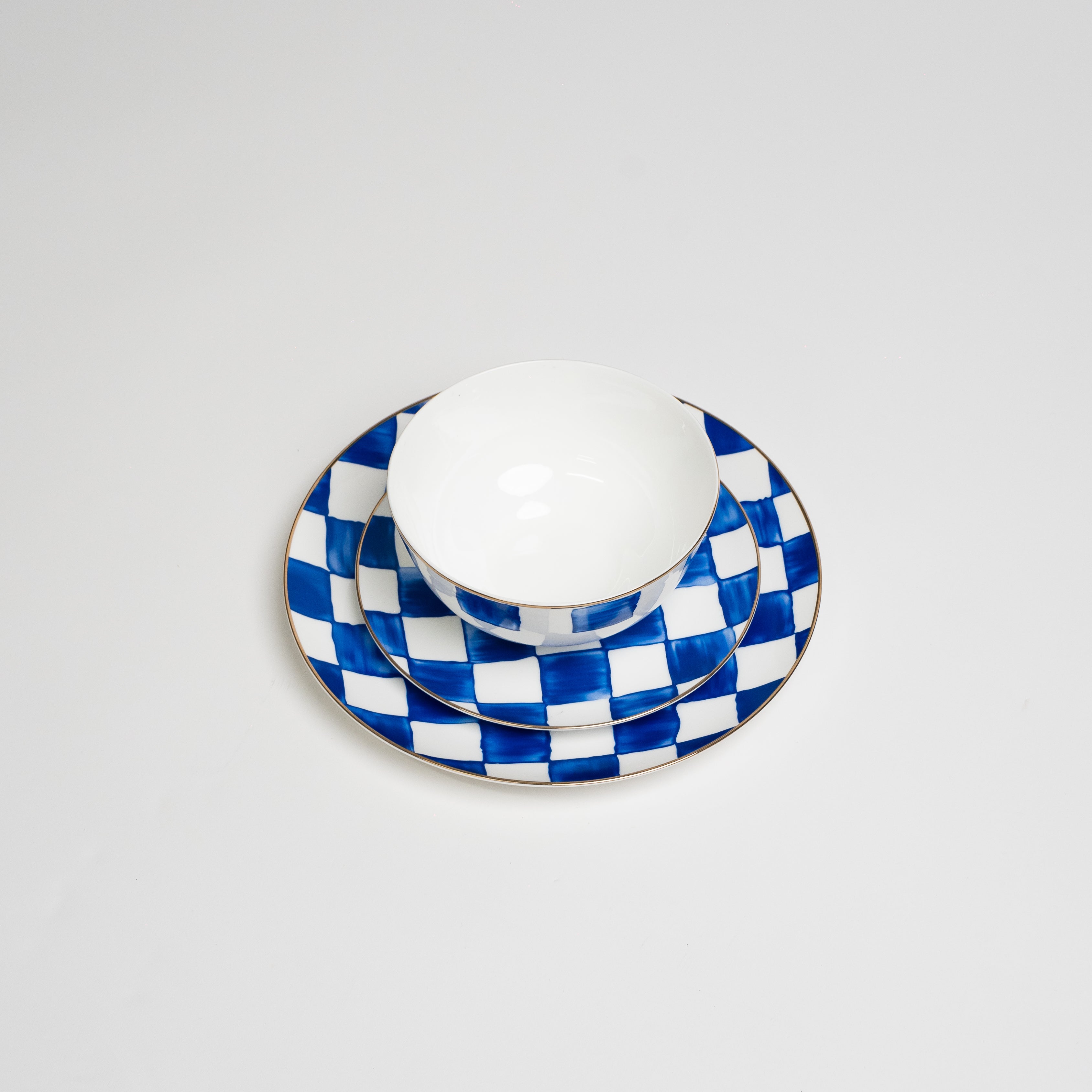 Set di piastre di controllo blu reale
