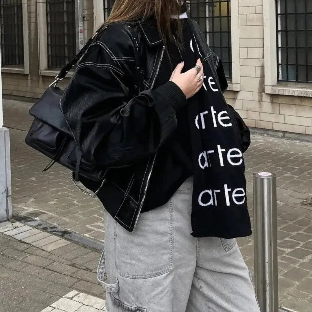 Giacca Donna Oversize Stile Biker Casual