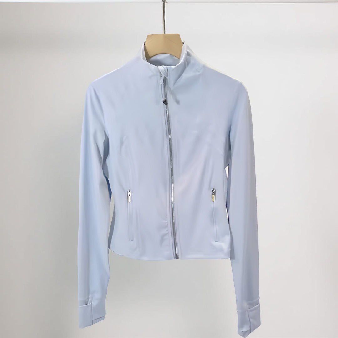 Giacca Sportiva Donna Corta Zip Collo Alto Aderente