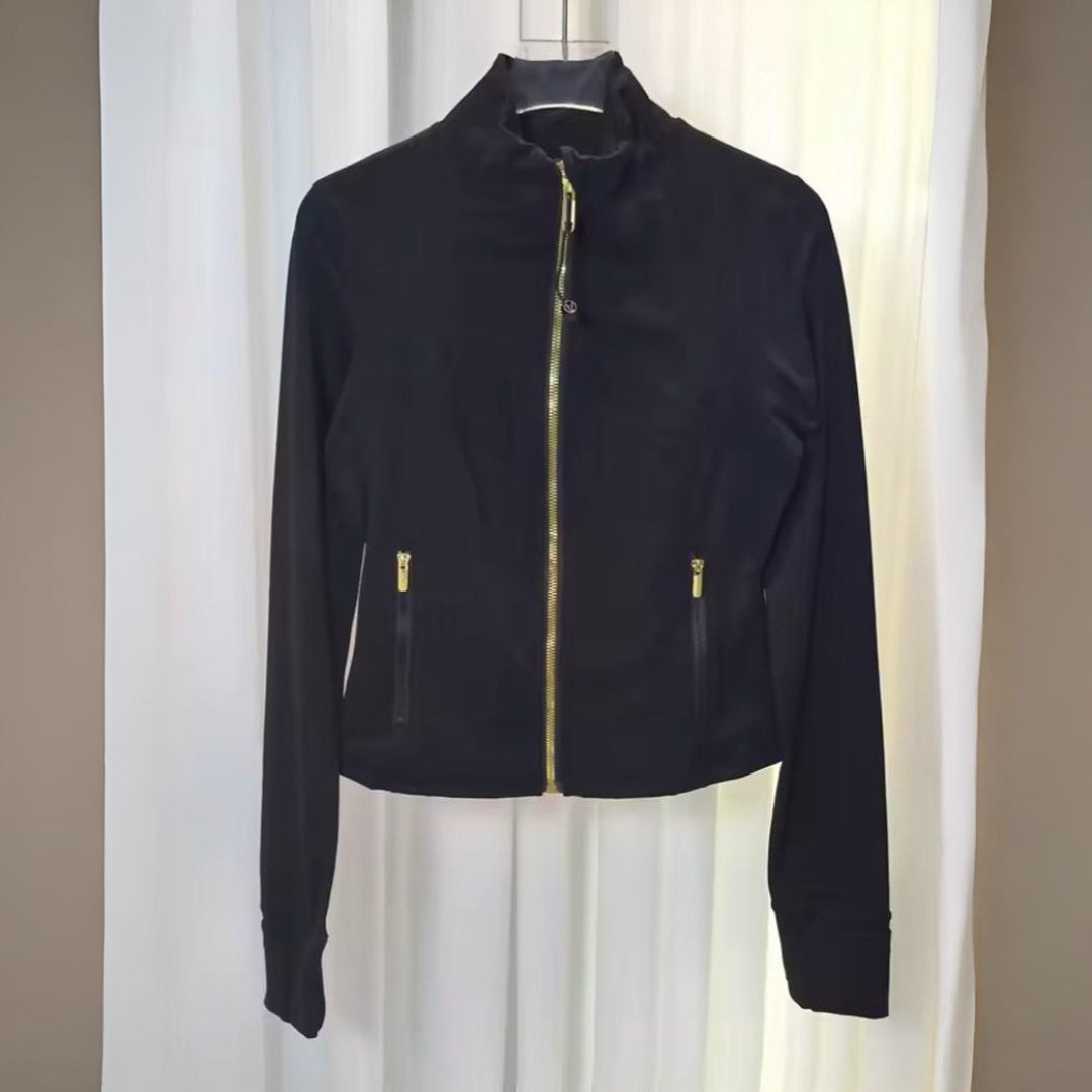 Giacca Sportiva Donna Corta Zip Collo Alto Aderente