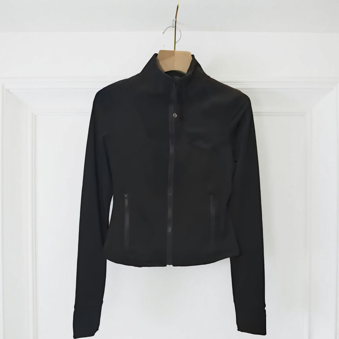 Giacca Sportiva Donna Corta Zip Collo Alto Aderente