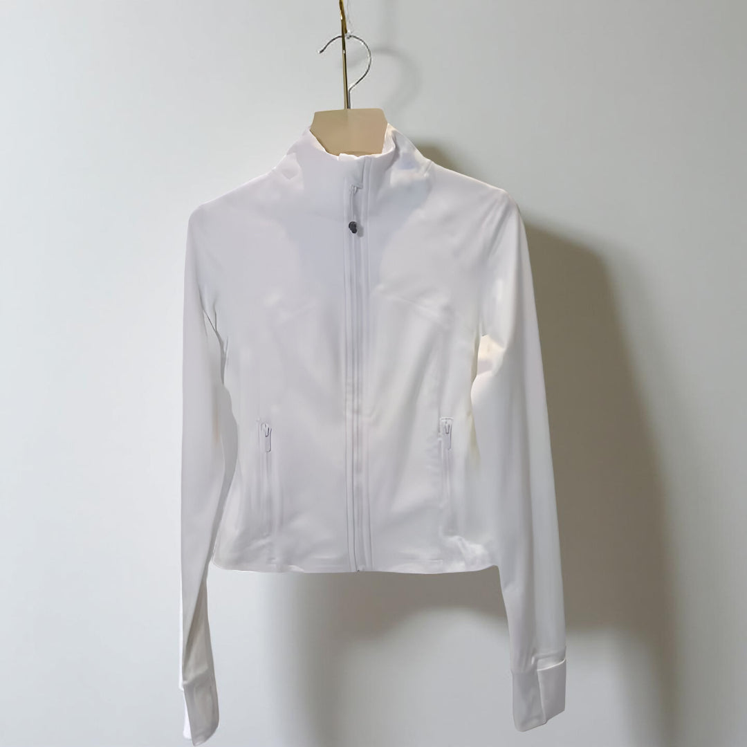 Giacca Sportiva Donna Corta Zip Collo Alto Aderente