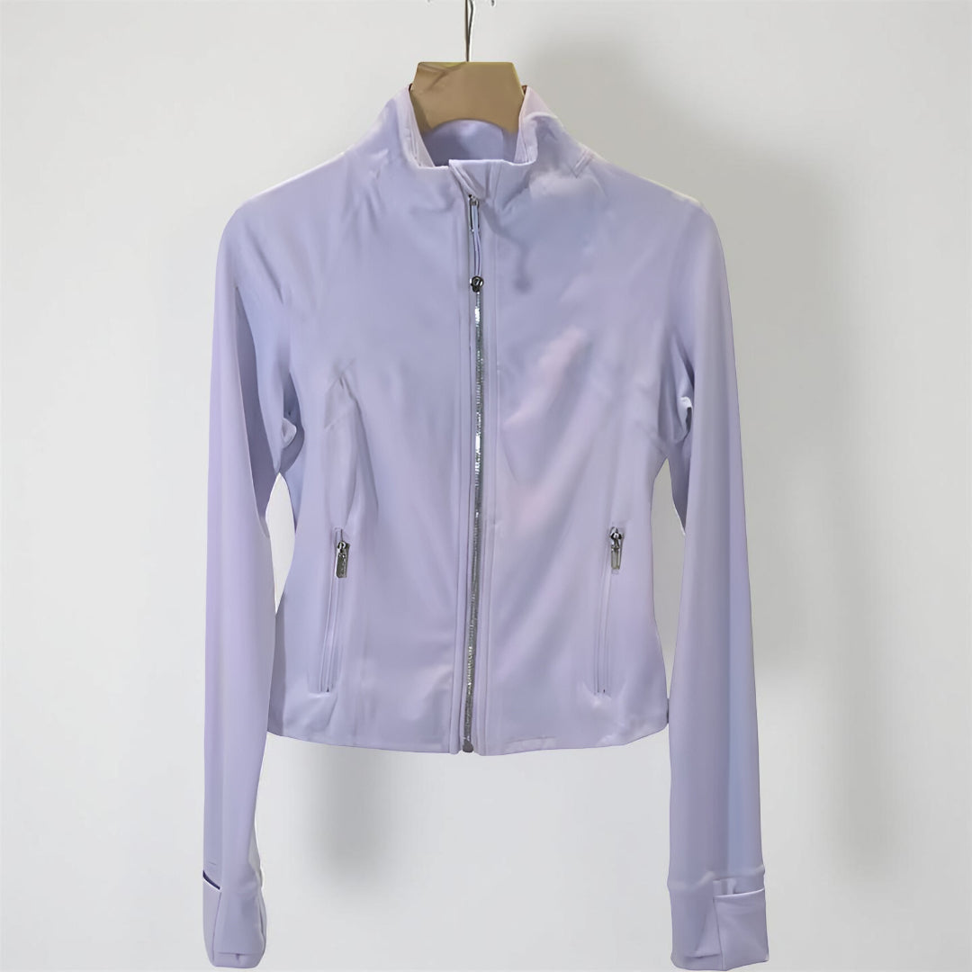 Giacca Sportiva Donna Corta Zip Collo Alto Aderente