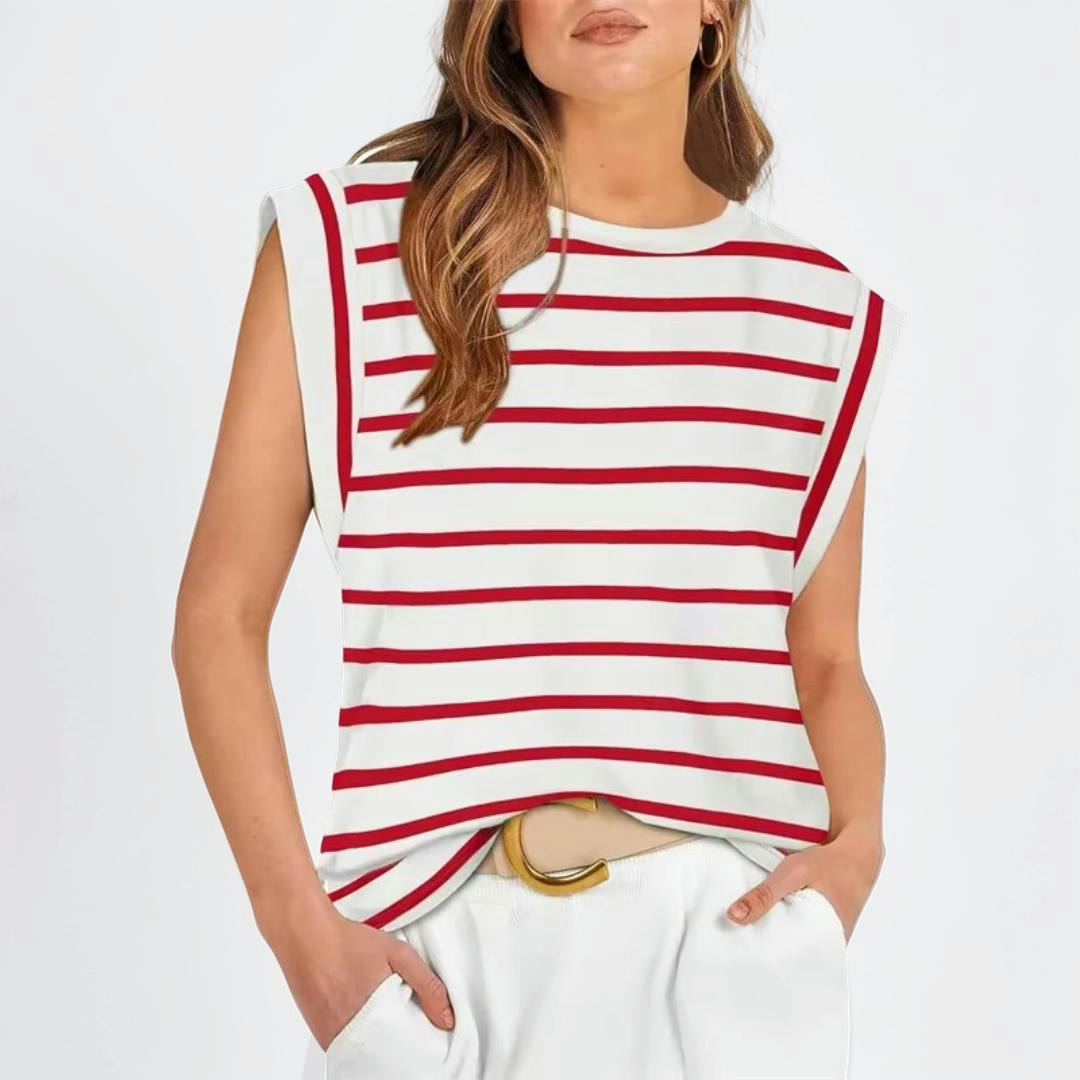 Women's Sleeveless Striped Casual Loose-Fit Top