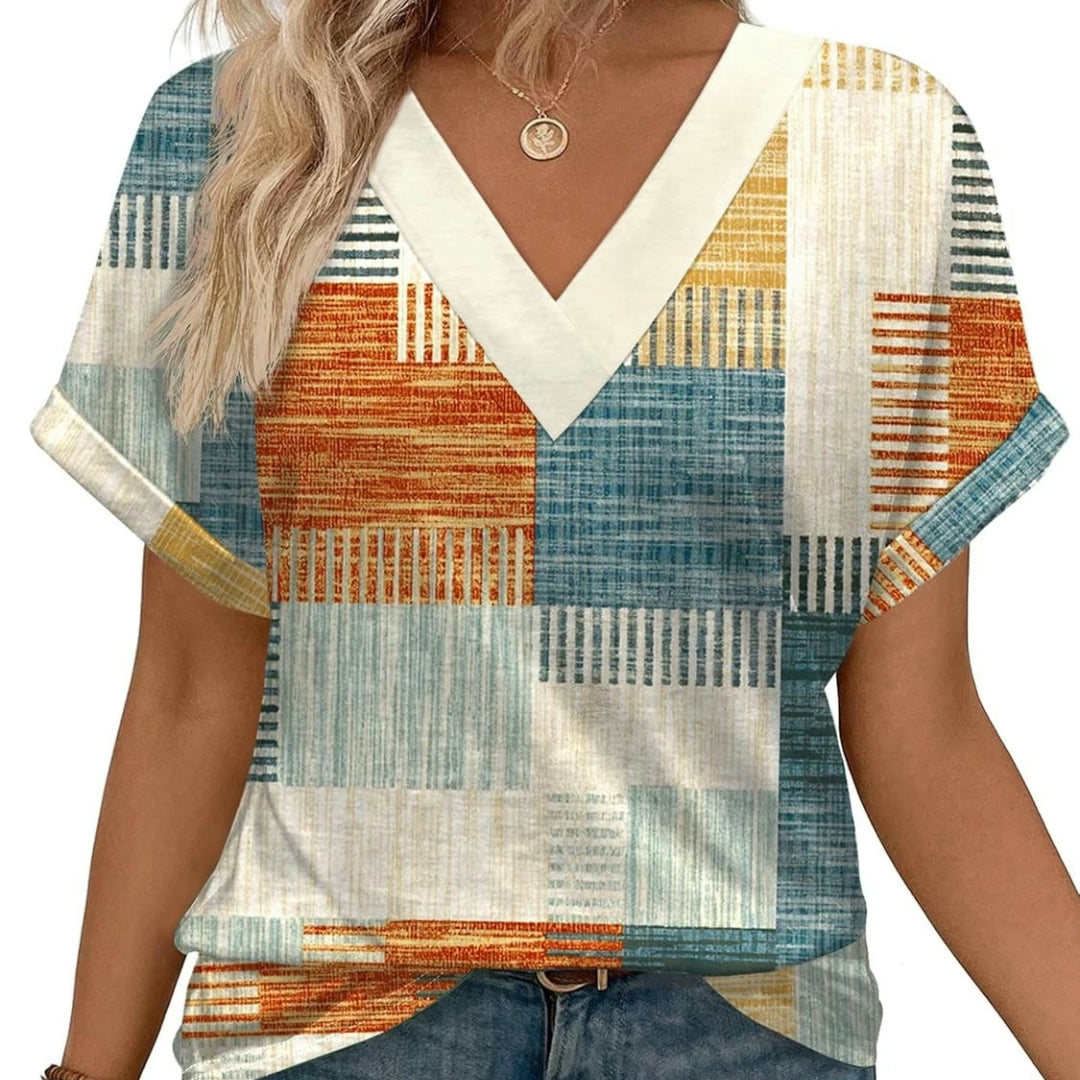 Women's V-Neck Batwing Sleeve Casual Top