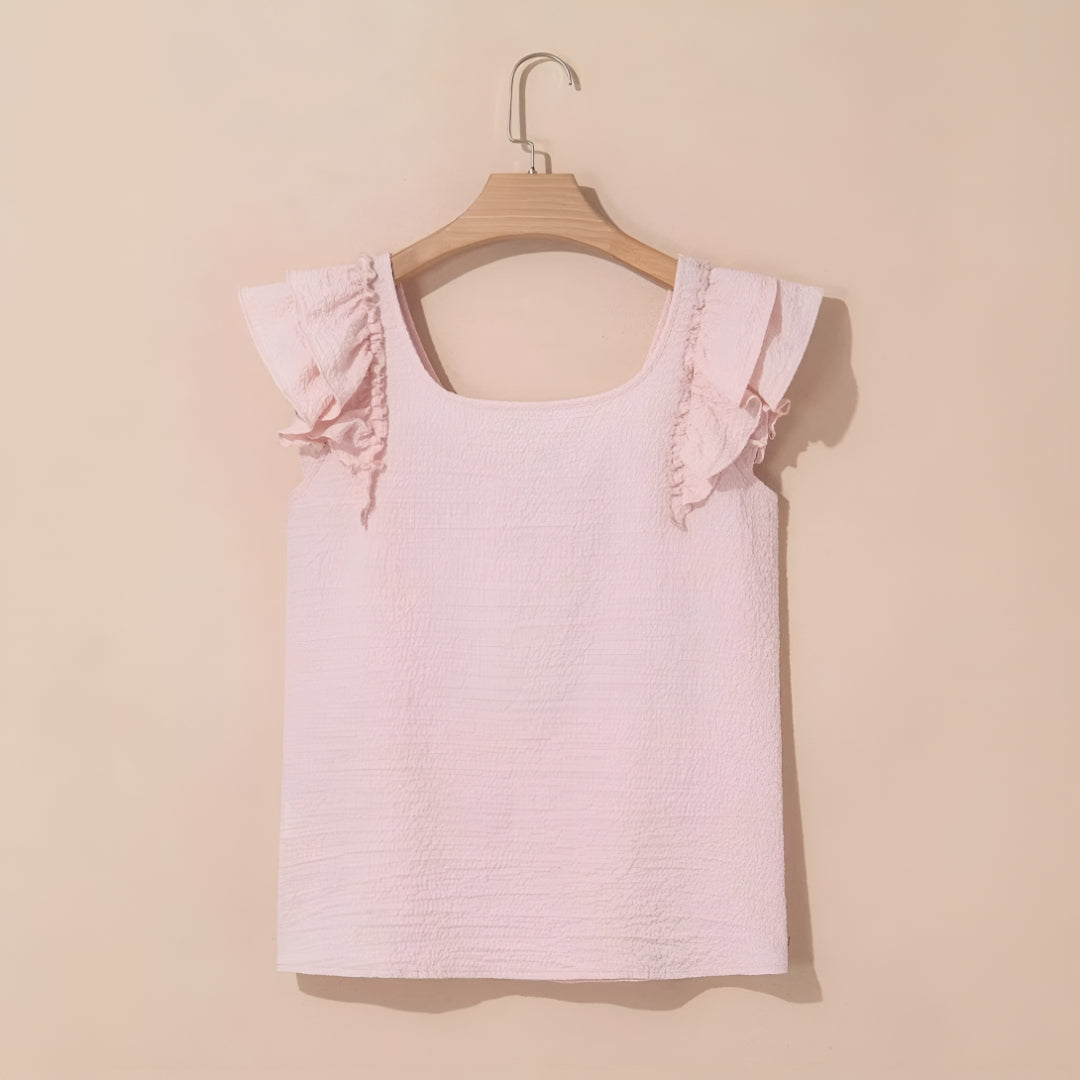 Blusa Donna con Manica a Volant, Casual, Vestibilità Larga