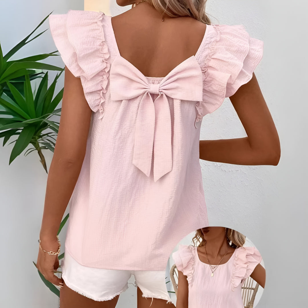 Blusa Donna con Manica a Volant, Casual, Vestibilità Larga