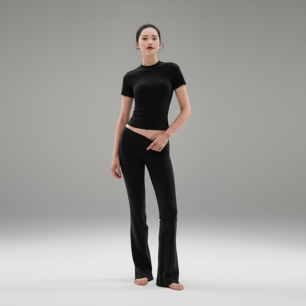 Tuta Donna Set Casual Maglia Pantaloni Flared