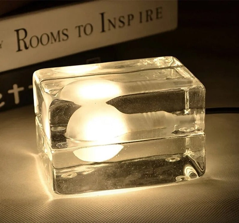 GlowCrystal - Lampada da tavolo trasparente – Illuminazione moderna per interni eleganti