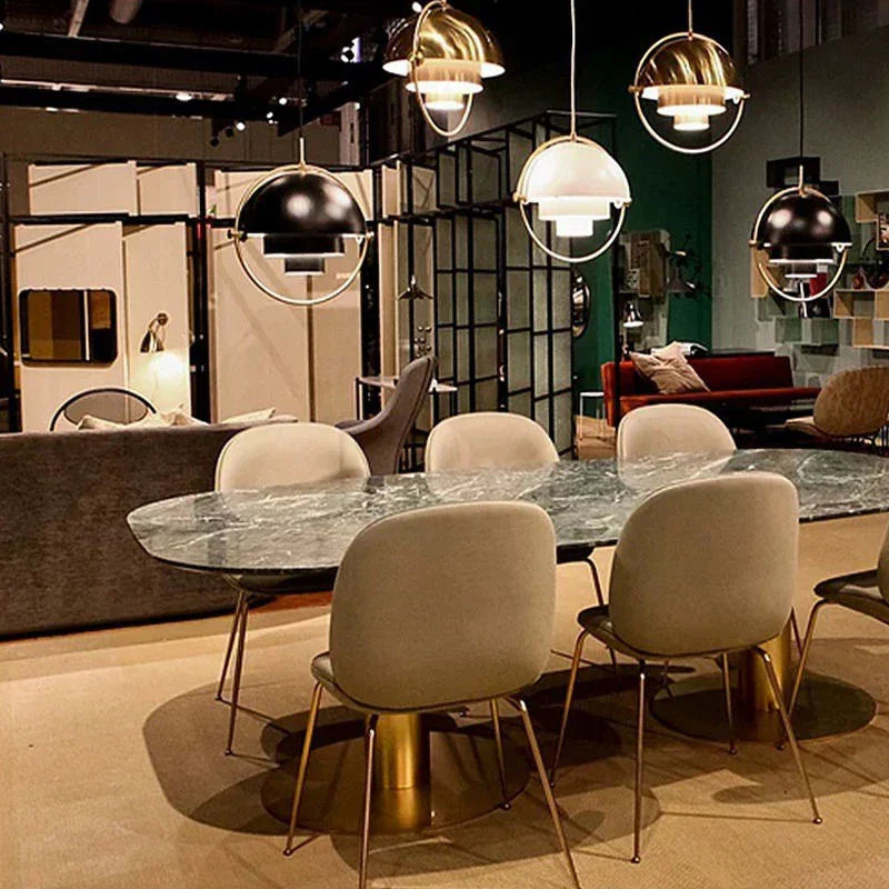 NordicElegance - Modern Golden LED Pendant Lamp in Minimalist Design