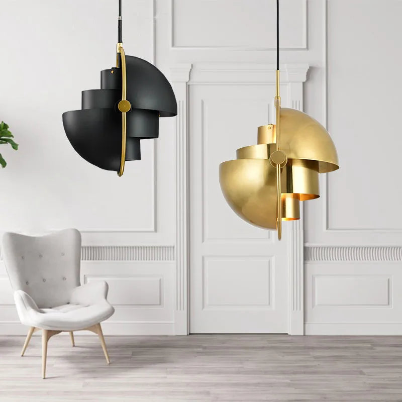 NordicElegance - Candeeiro Suspenso Dourado Moderno com LED em Design Minimalista