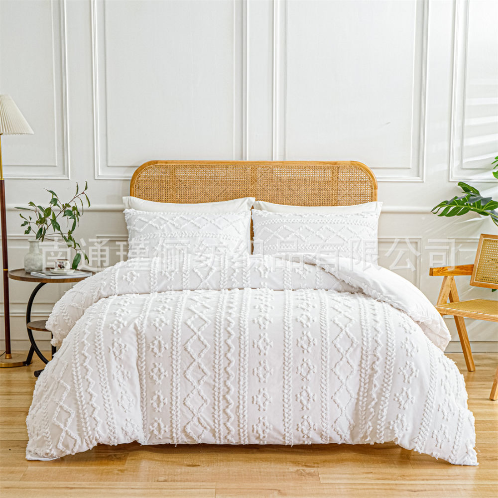 Set Copripiumino Boho Cotone Design Trapuntato Morbido Elegante